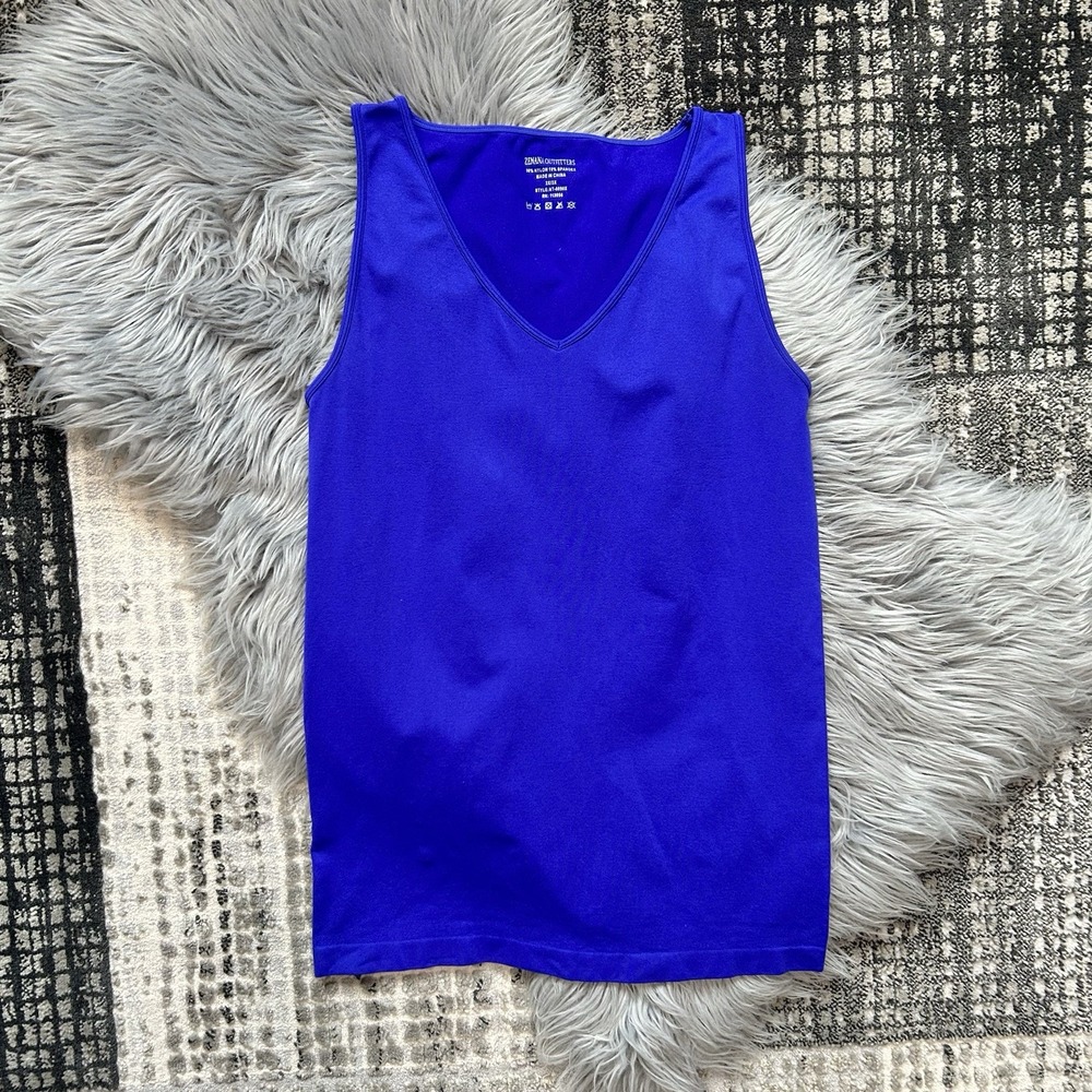 Zenana‎ Women's Blue Plus Sized Stretch Tank Top Size 2X/3X Long Length